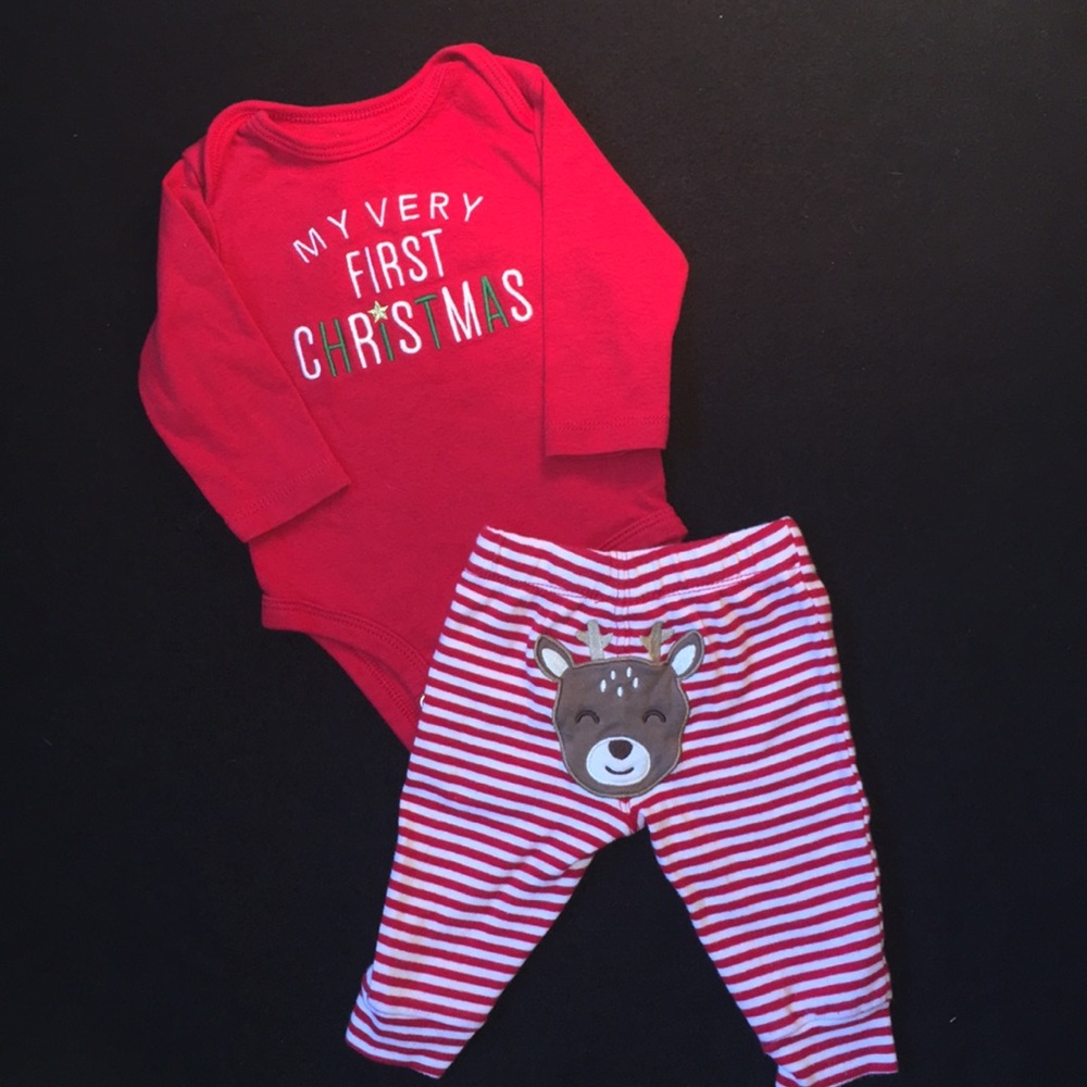 💥SOLD💥Festive “My 1st Christmas” Outfit!🎄 - Picture 1 of 7